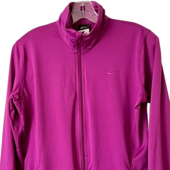 Nike Dri-Fit Purple Full Zip High Neck Stretch Jacket - Purple- M - Picture 2 of 8